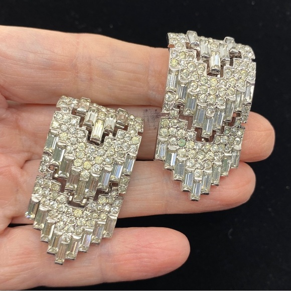 Shoe Clips Rhinestone Shiny Sparkly Chevron Motif - Picture 8 of 8